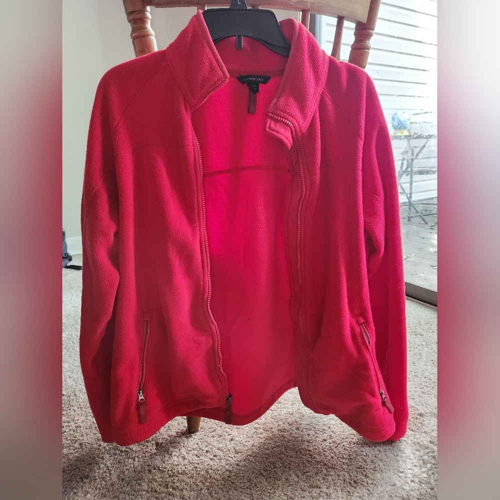 Woolrich Heirloom Red Long Sleeve Andes Fleece Lightweight Full-Zip Jacket Coat